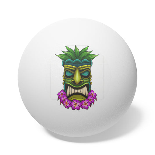 Tropical Paradise Ping Pong Balls - 6 Pack with Tiki Boss Lono