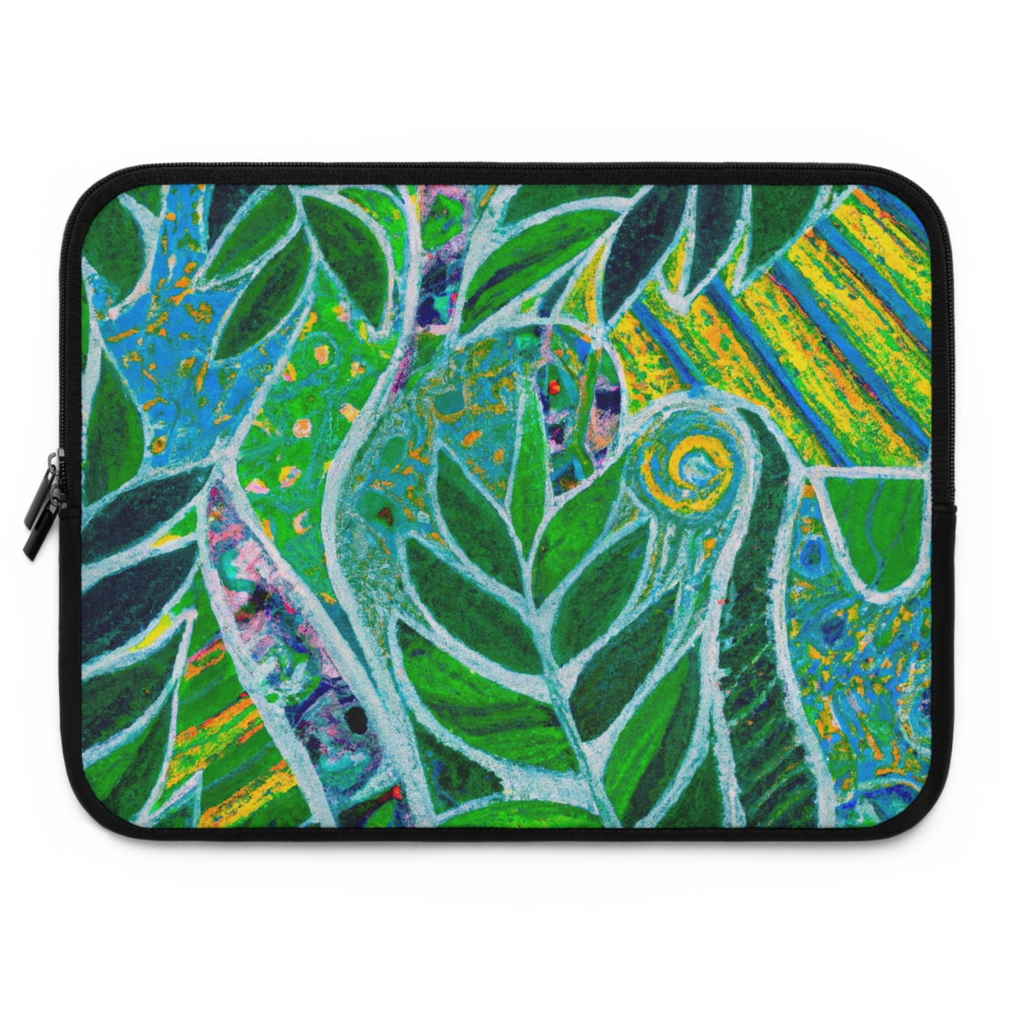 Tropical Laptop Sleeve, 5 Sizes - Perfect for Beach Lovers & Students / Amazon Whimsy, Green