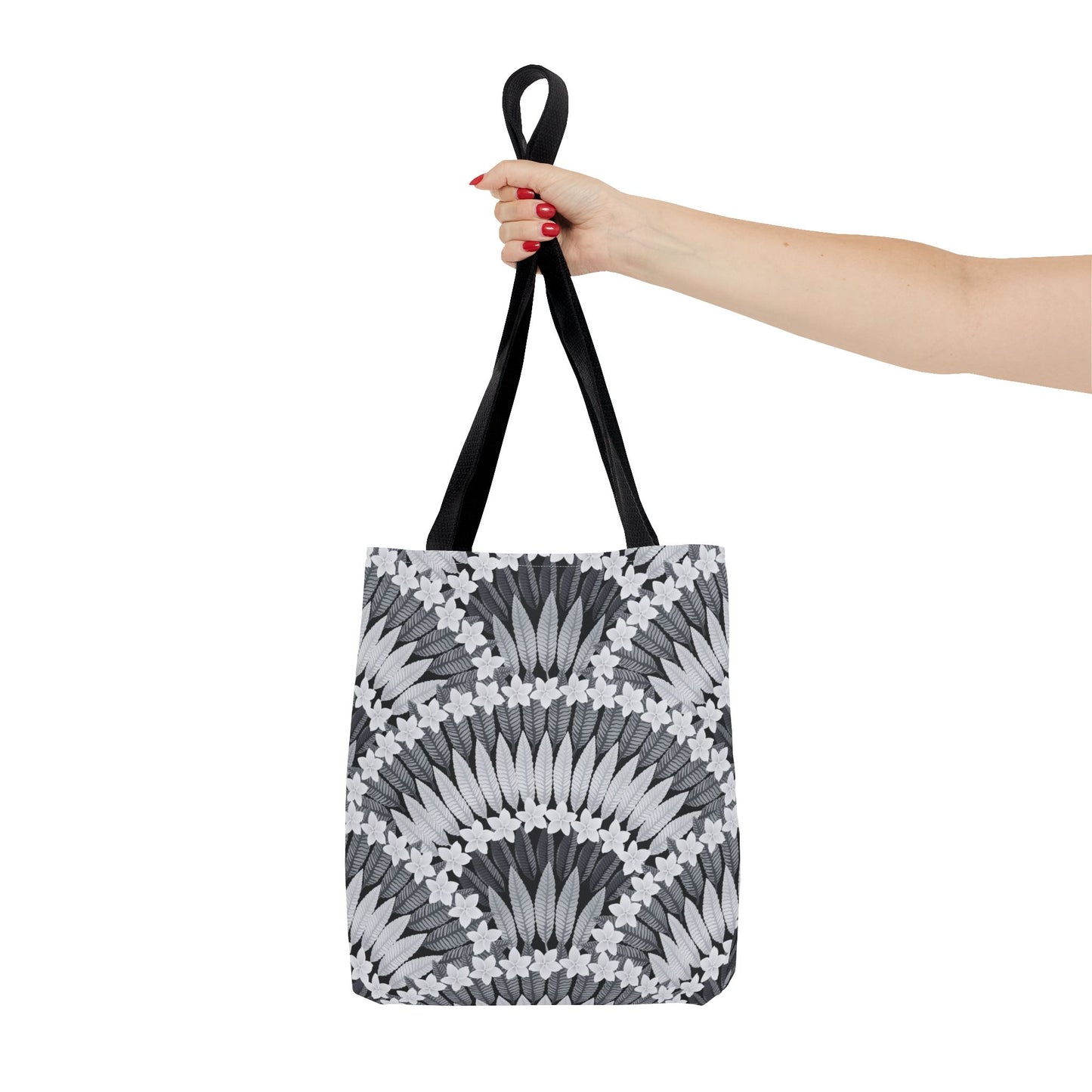 Plumeria and Palms BlackTote Bag - 3 Sizes