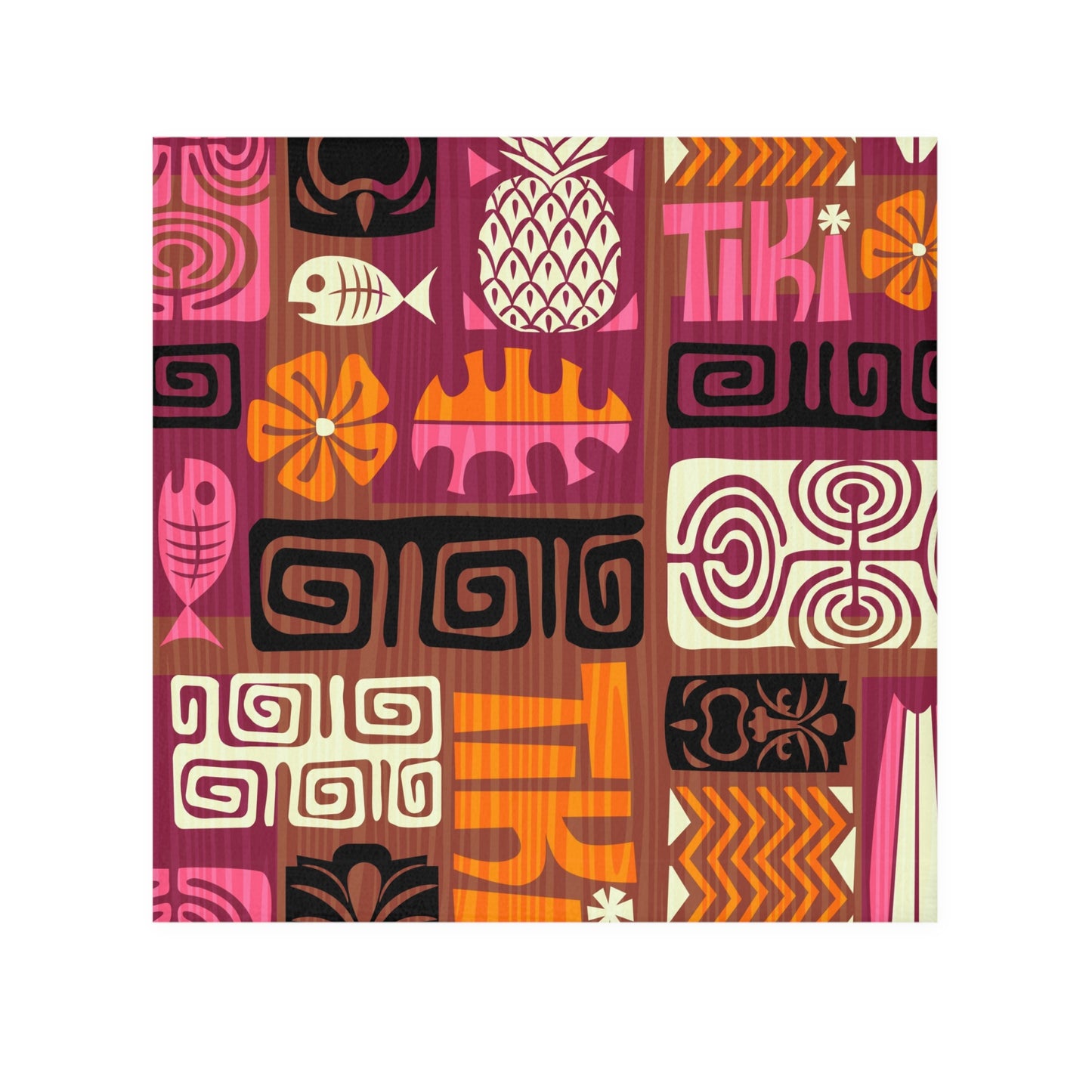 Face Towel - Tiki Poster Pink/Orange