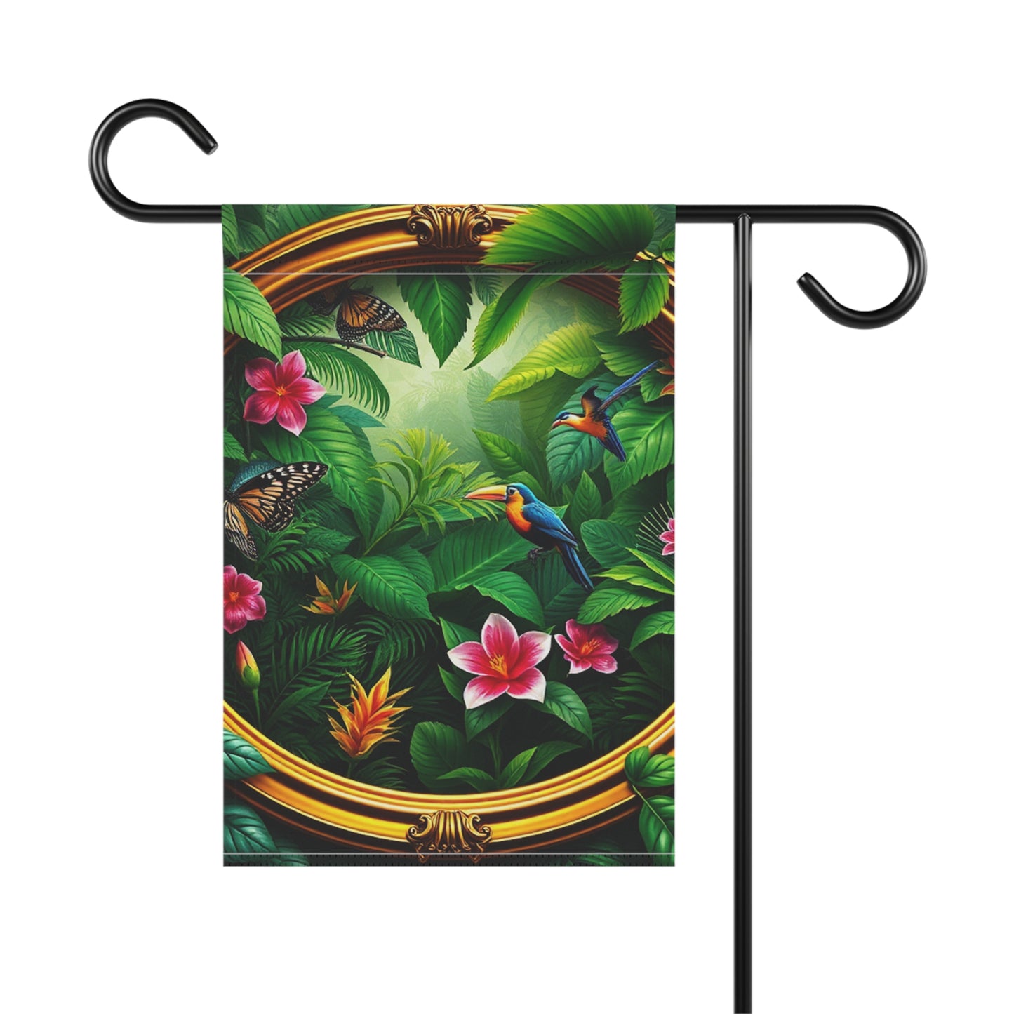 Tropical Garden Flag  - Perfect for Outdoor Decor / Framed Rainforest