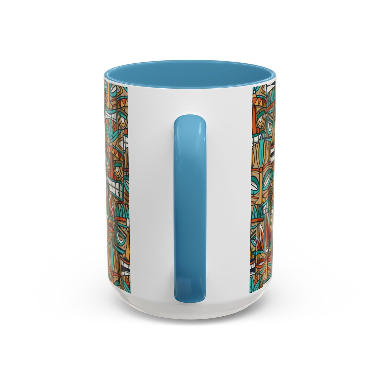 Accent Coffee Mug (11, 15oz), 8 Colors - Turquoise Tiki Party