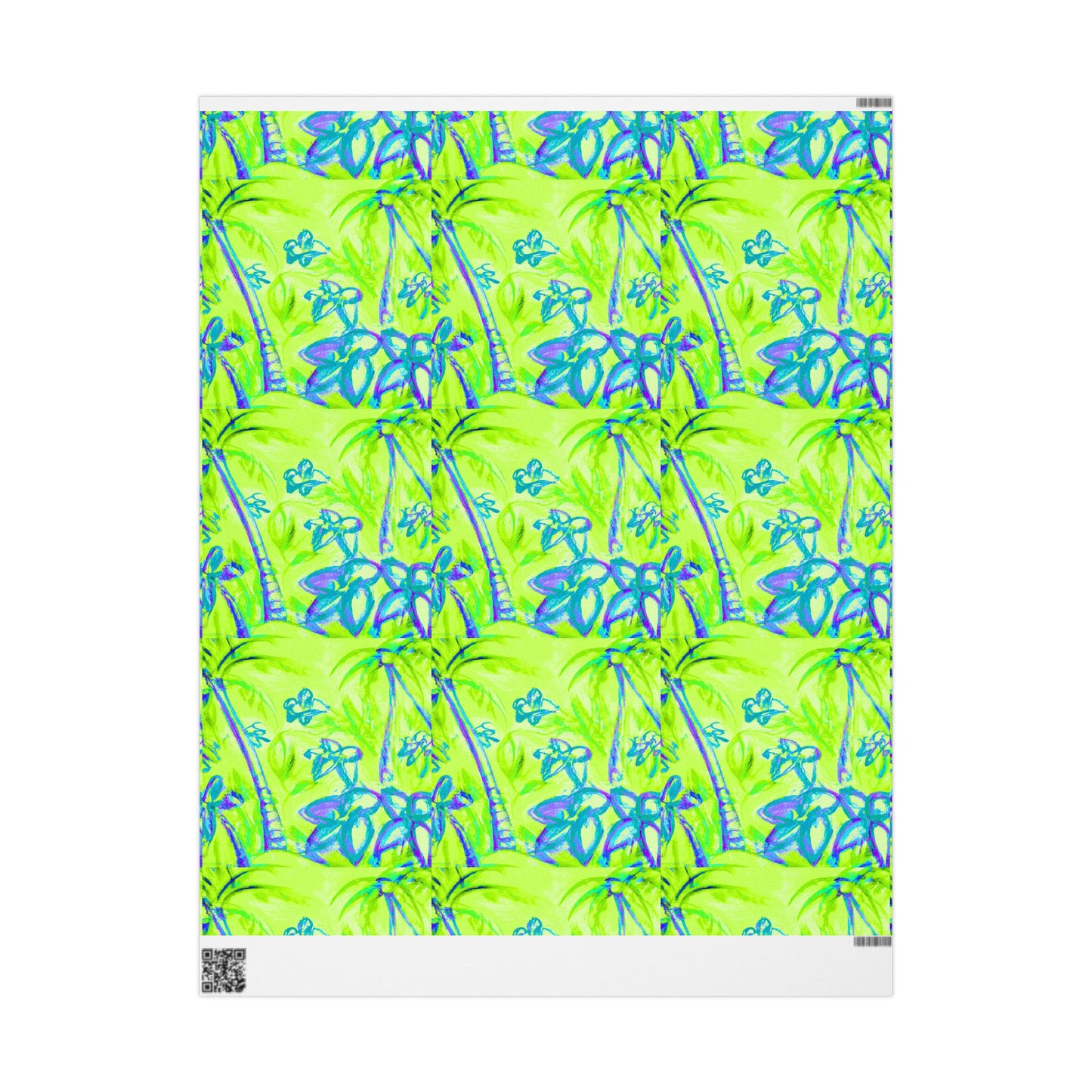 Wrapping Paper - Tropical Gift Wrap for All Occasions, 3 Sizes/2 Finishes / Tropical Doodles, Lime