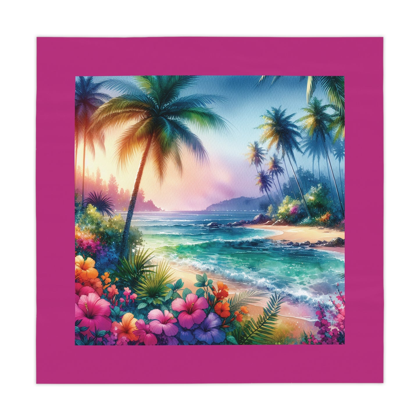 Bay of Peace/Pink Tablecloth, 55" x 55"
