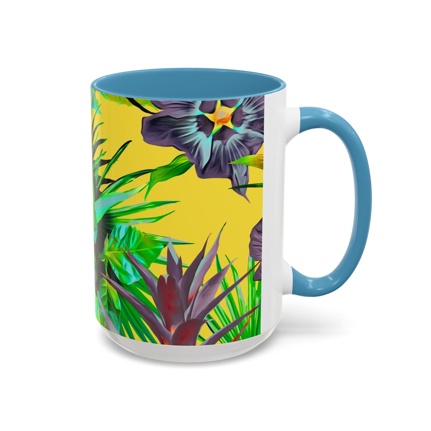 Accent Coffee Mug (11, 15oz), Plant Palooza, yellow / Various Colors