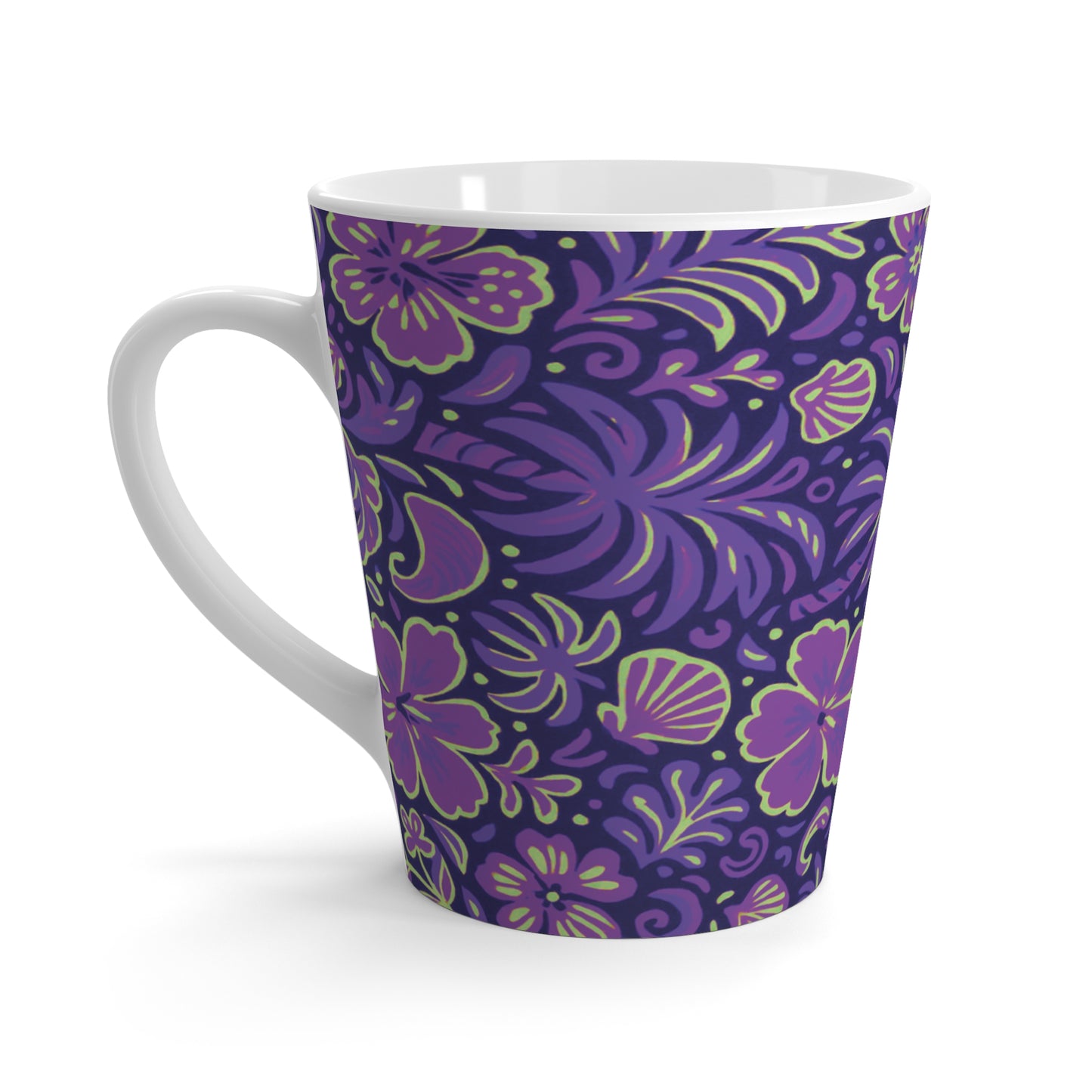 Latte White Mug - Beach Dreams, Purple