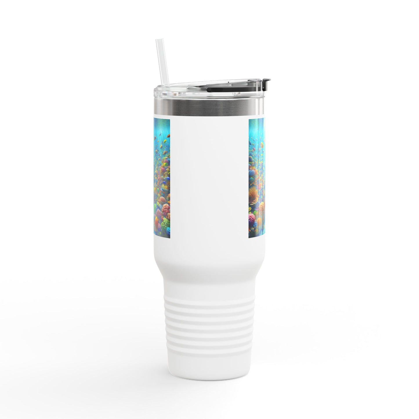 Insulated Travel Mug, 40oz / Busy Coral Reef - Perfect for Outdoor Adventures