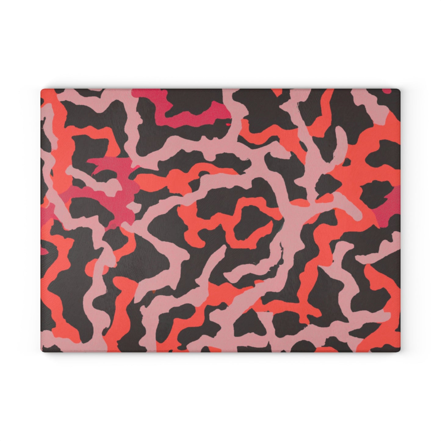 Glass Cutting Board, 2 sizes - Coral Threads/Red