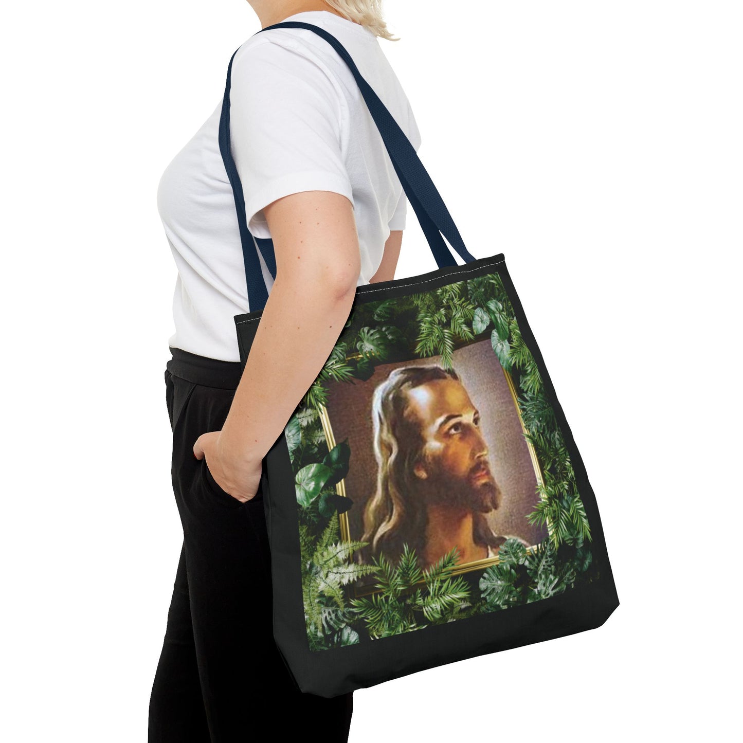 Religious Head of Christ Tropical Tote Bag - 3 Sizes