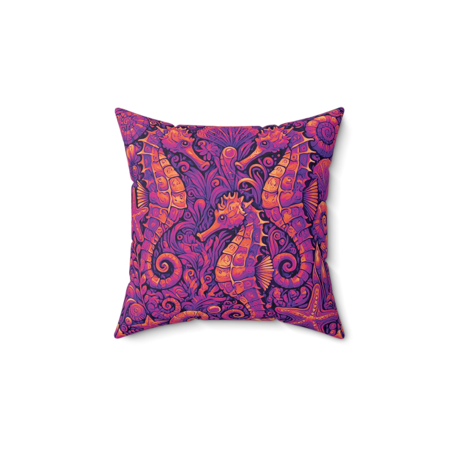 Decorative Pillow - Accent Cushion, 4 Sizes / Seahorse Trio, Pop