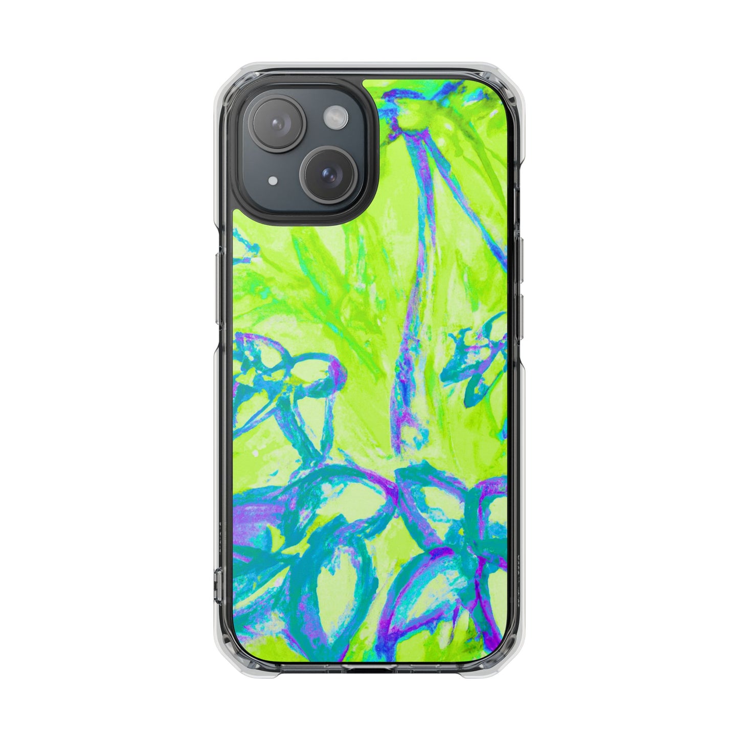 Tropical Doodles/Lime Magnetic Clear Phone Case, Many Models