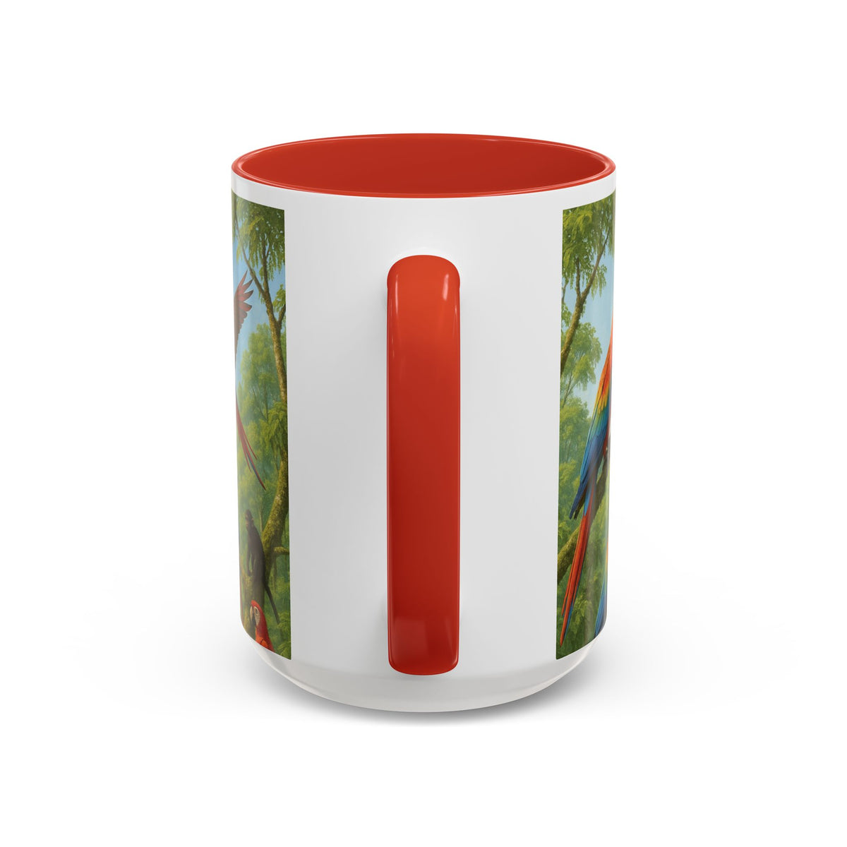 Accent Coffee Mug (11, 15oz), 8 Colors - UFO and Macaws