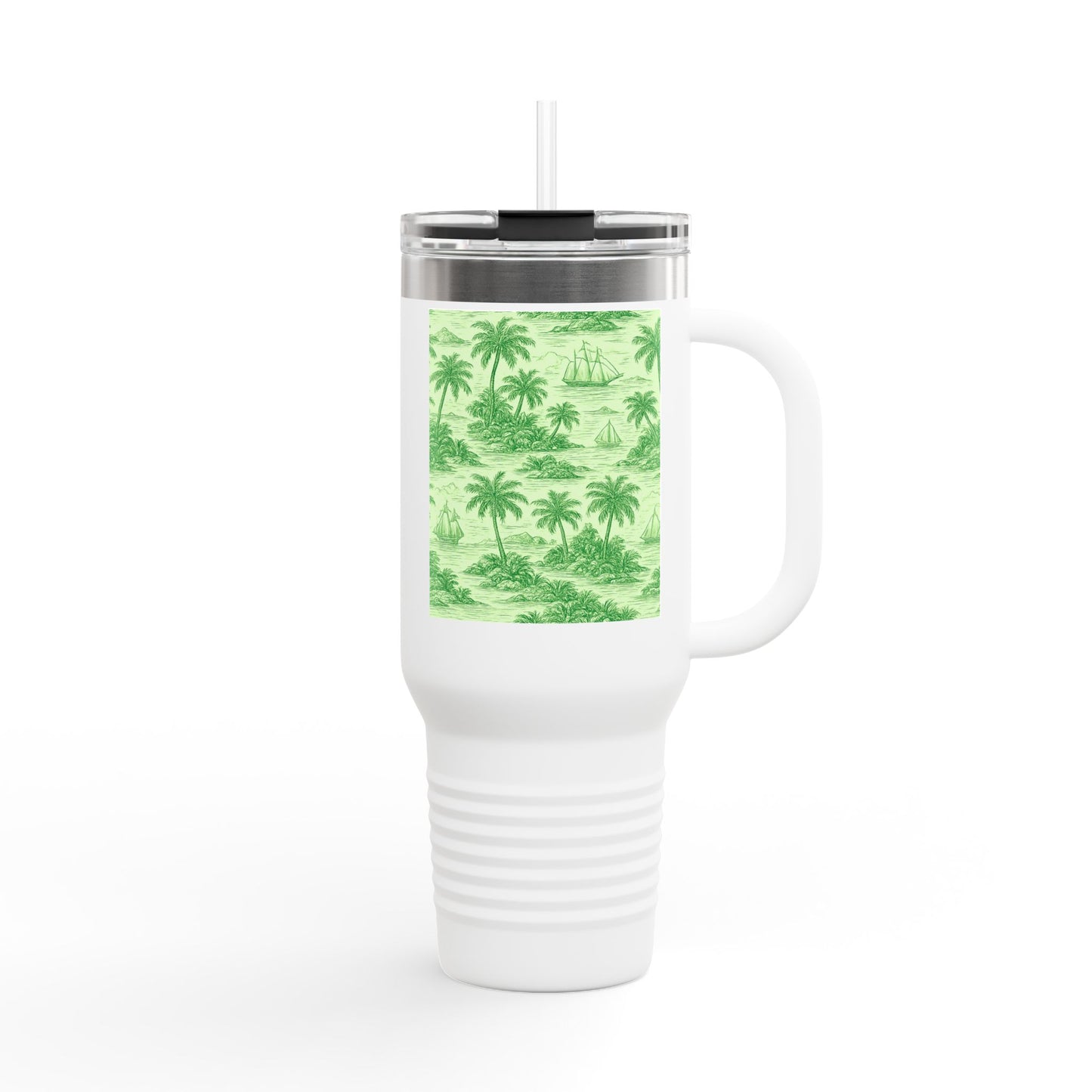 Insulated Travel Mug, 40oz / Faraway Toile/Green - Perfect for Outdoor Adventures