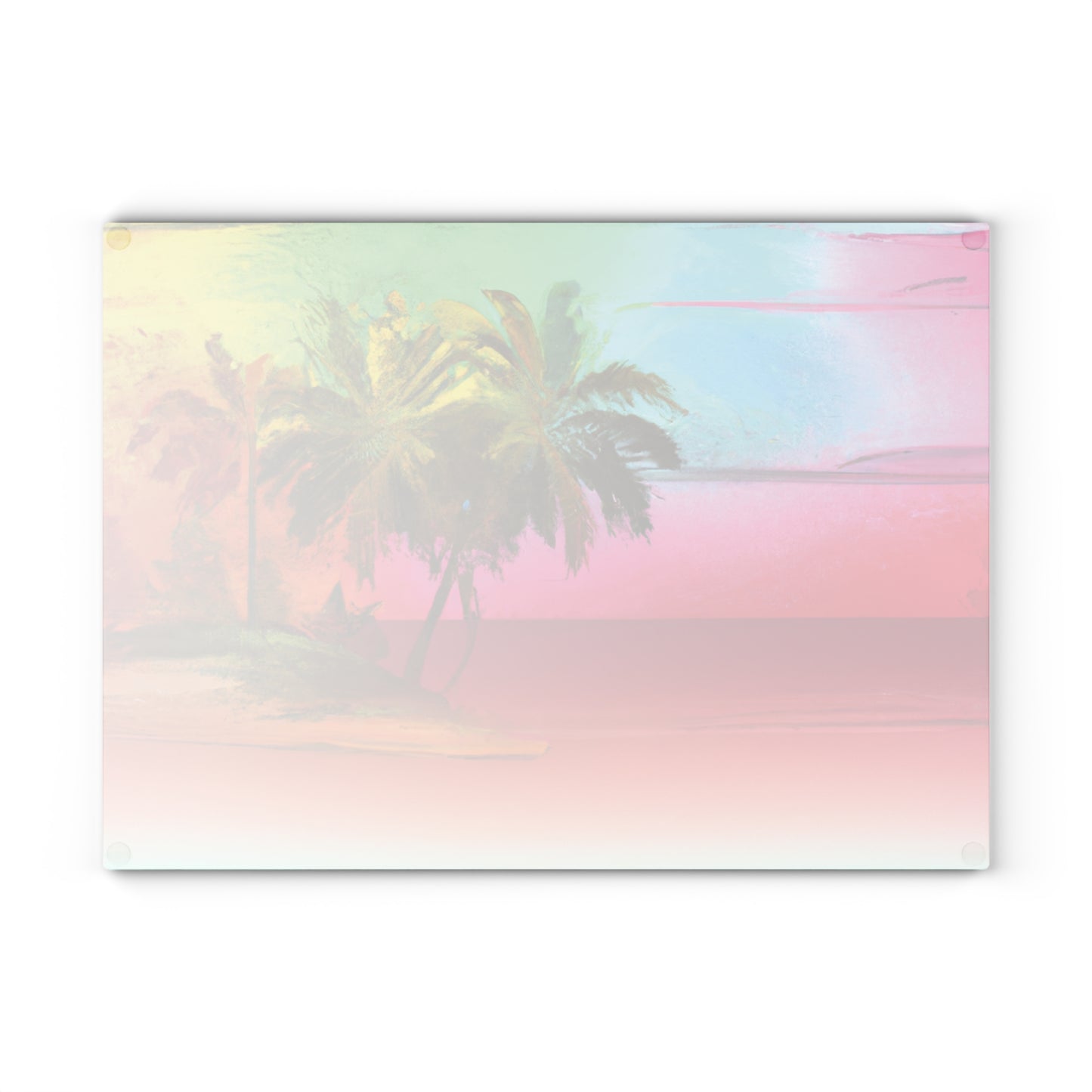 Glass Cutting Board, 2 sizes - Ombre Beach