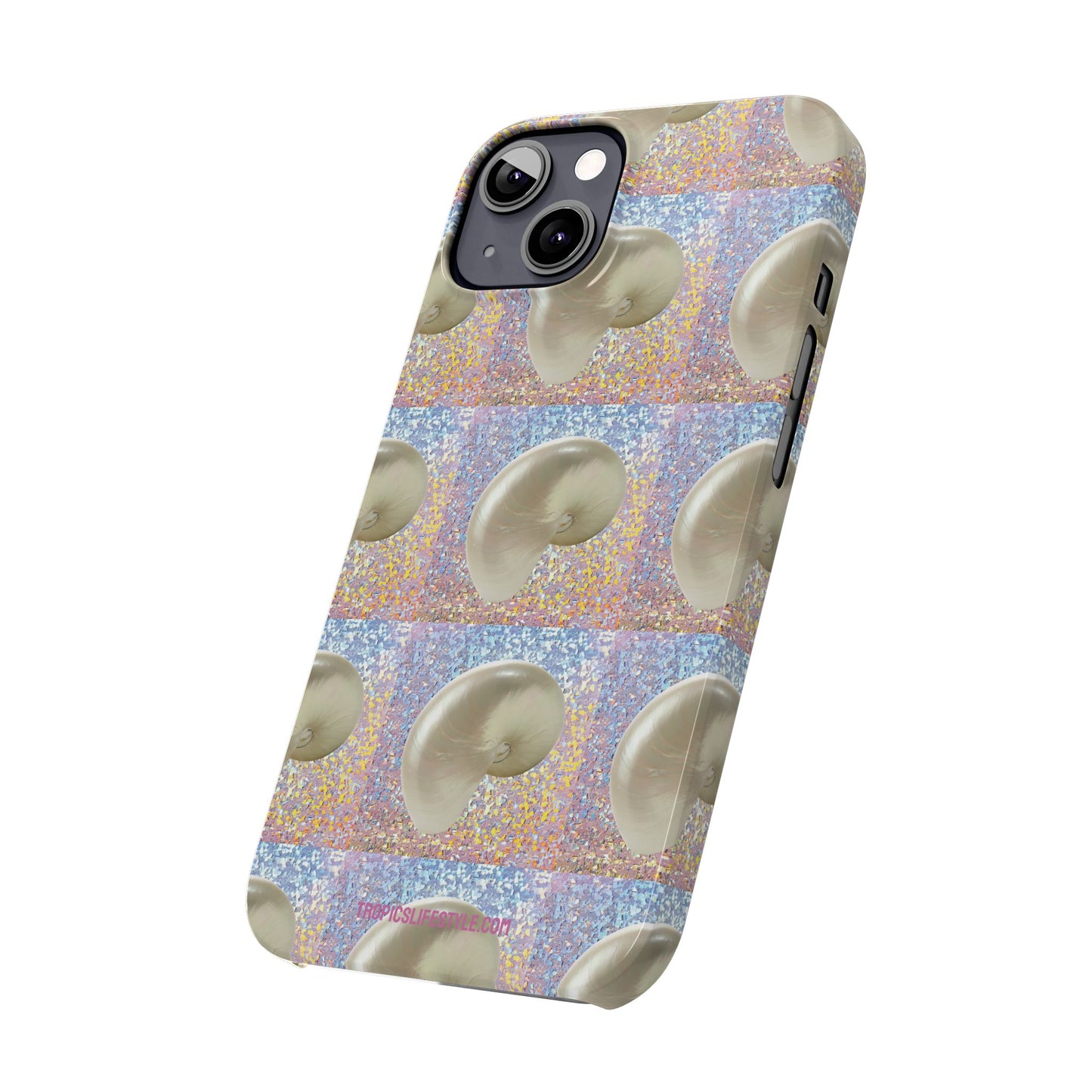 Slim Phone Cases - Disco White Nautilus