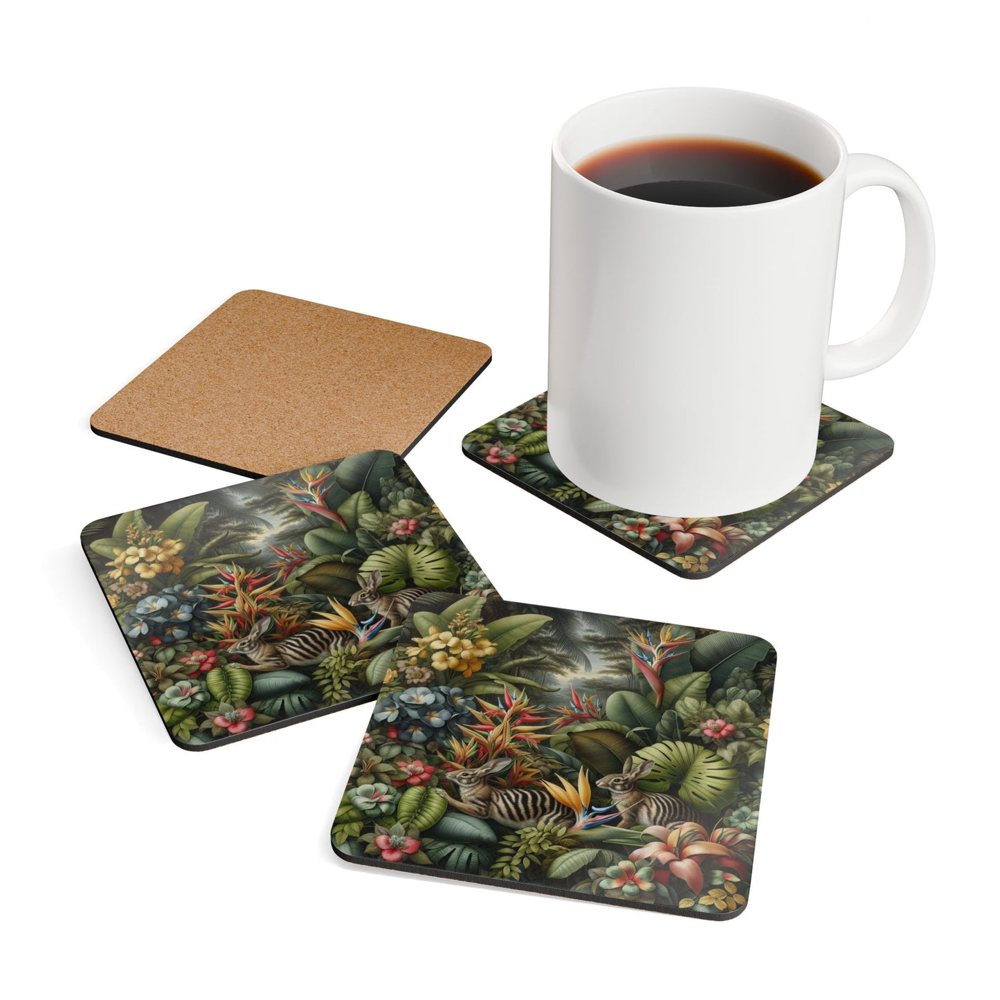 Coaster Set - Rainforest Rabbit Outing