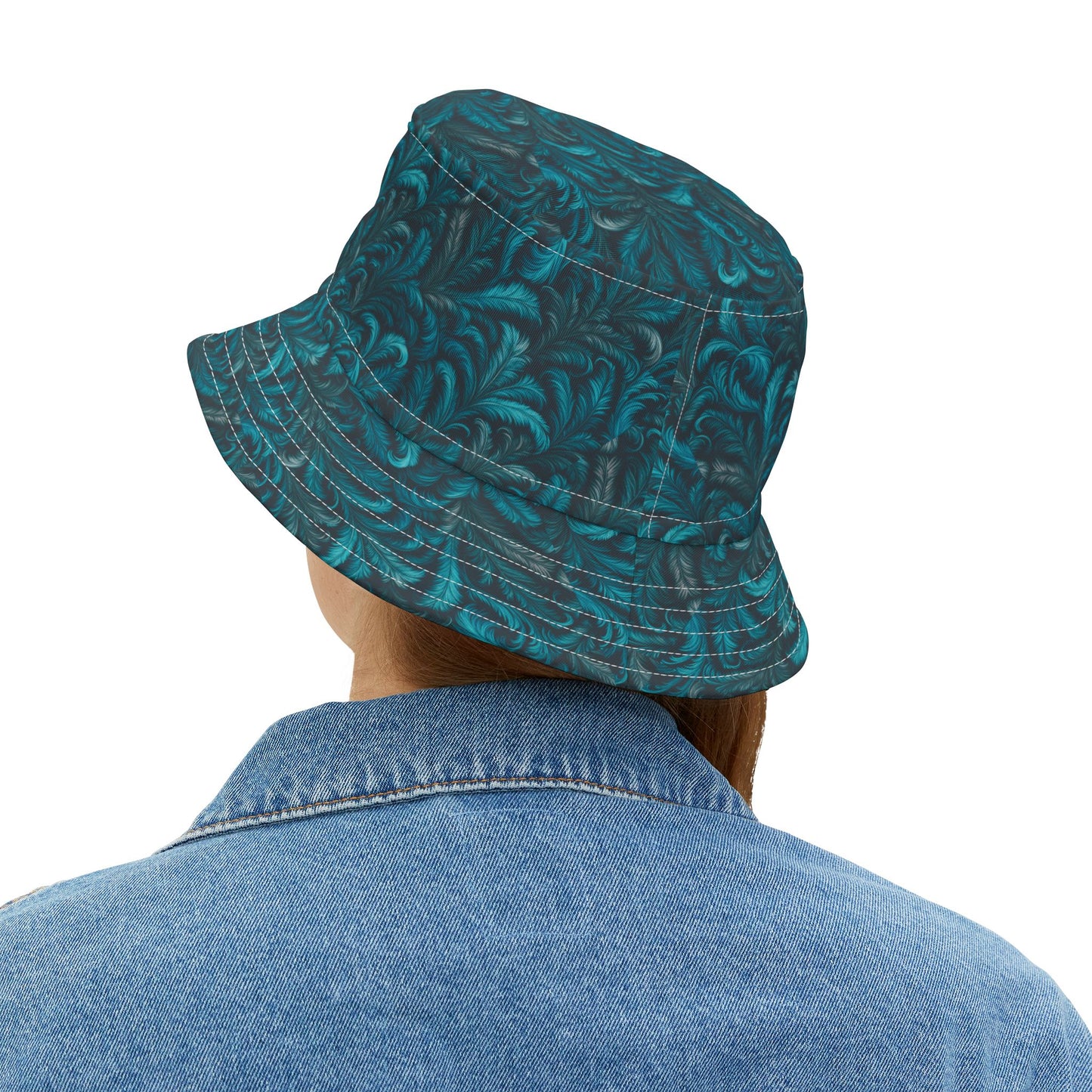 Tropical Polyester Bucket Hat, 2 Sizes - Rocco Turquoise