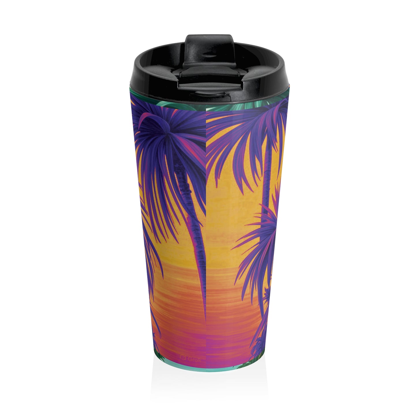 15 oz. Stainless Steel Travel Mug / Tiny Palm Island Heatwave