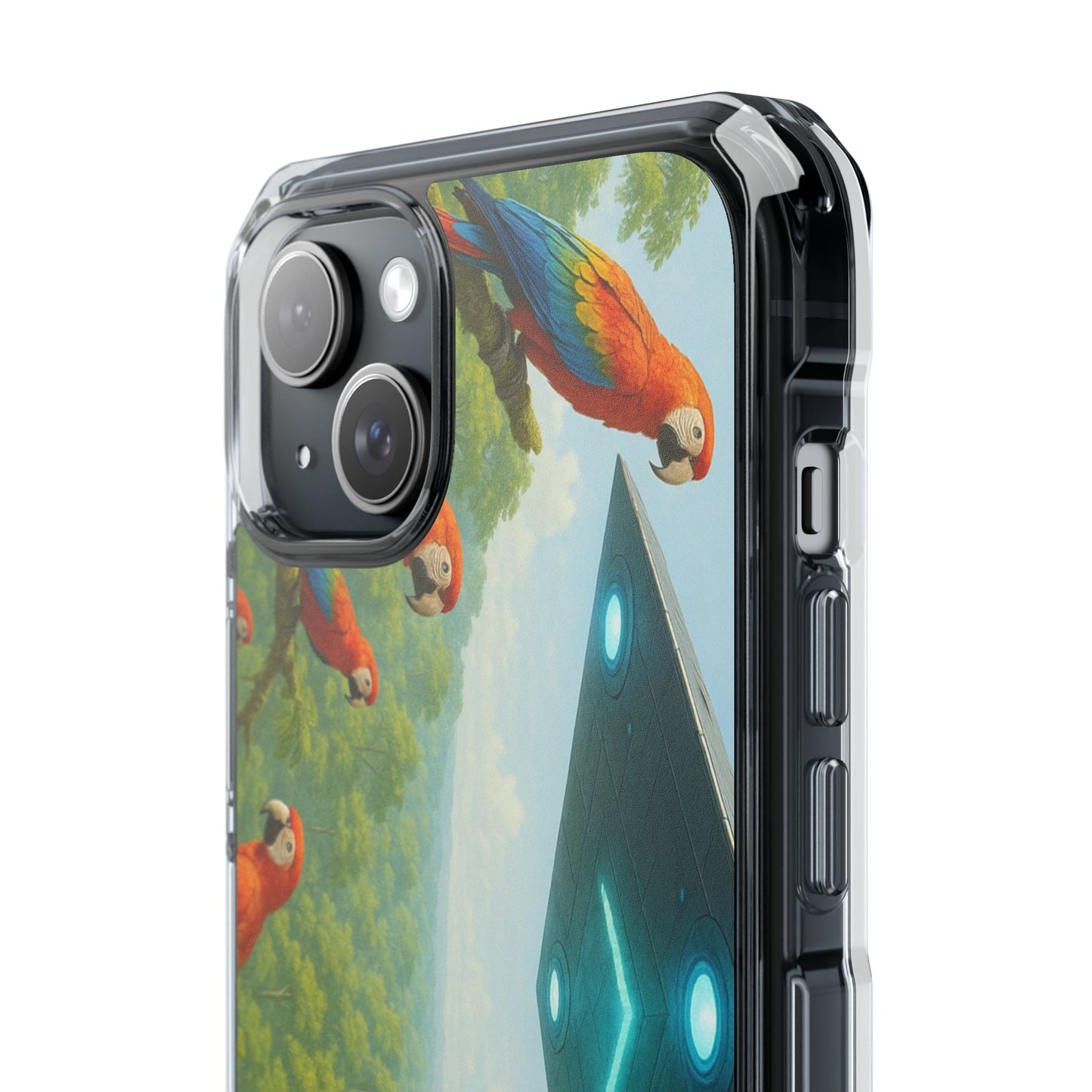UFO and Macaws Magnetic Clear Phone Case, Many Models