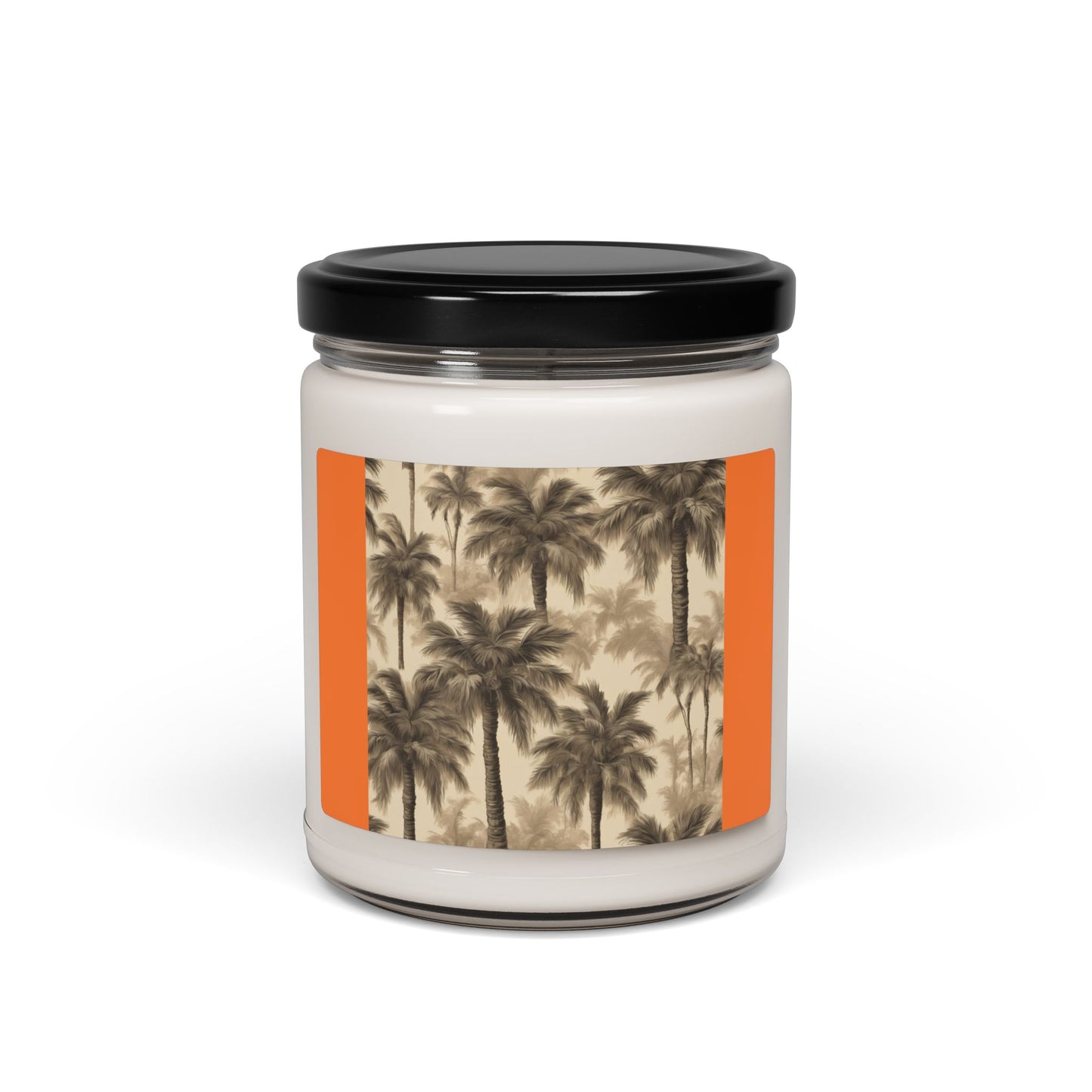 Scented Soy Candle, 9oz, Lisa's Fluffy Palms, medium orange