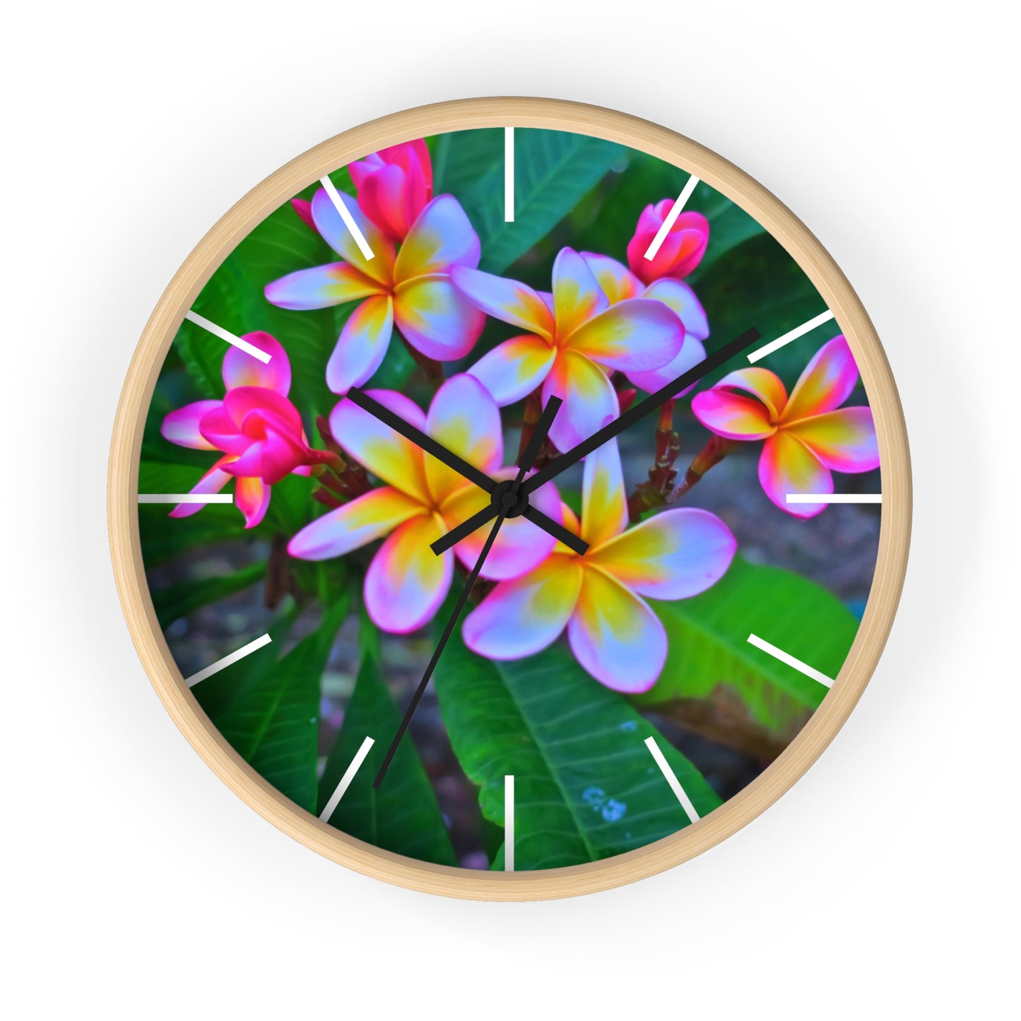 Tropical Hawaiian Flowers Wall Clock - Perfect for Garden Lovers