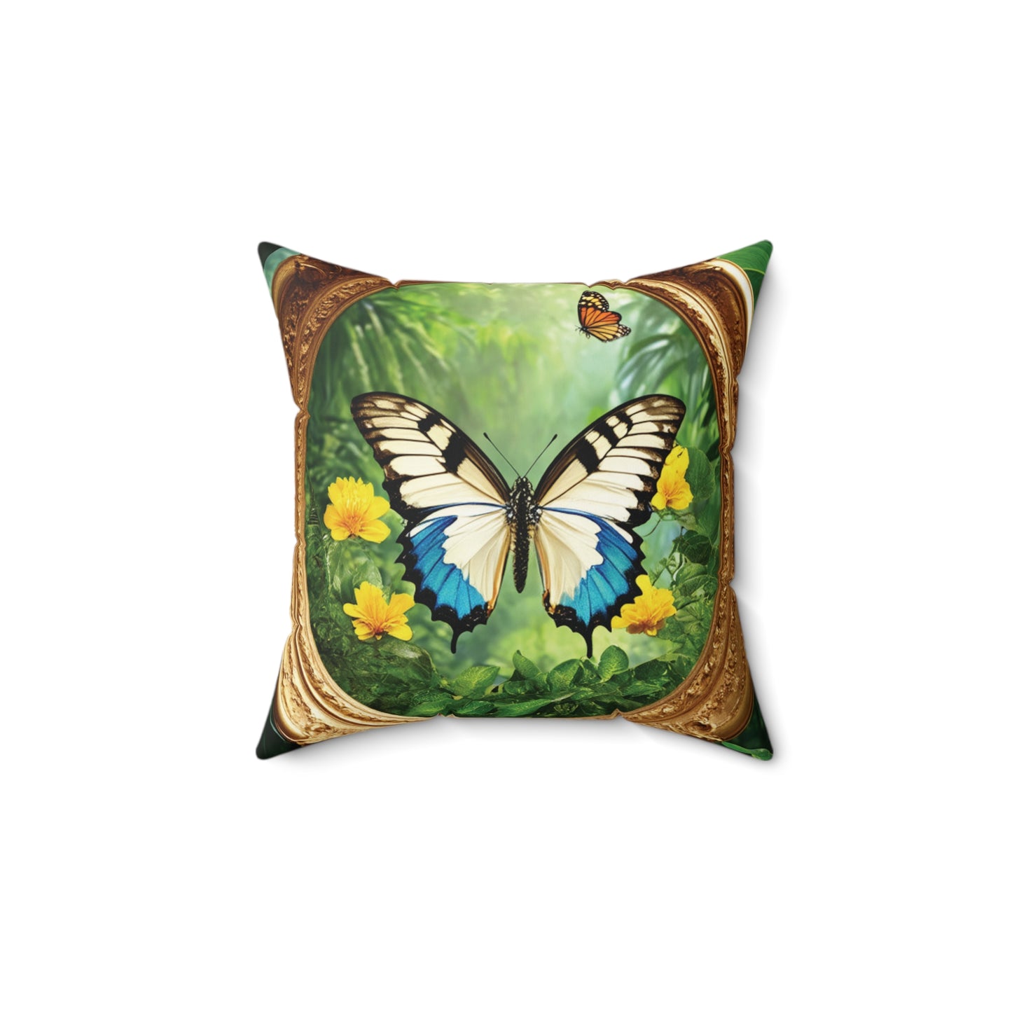 Decorative Pillow - Accent Cushion, 4 Sizes / Framed Swallowtail Butterfly