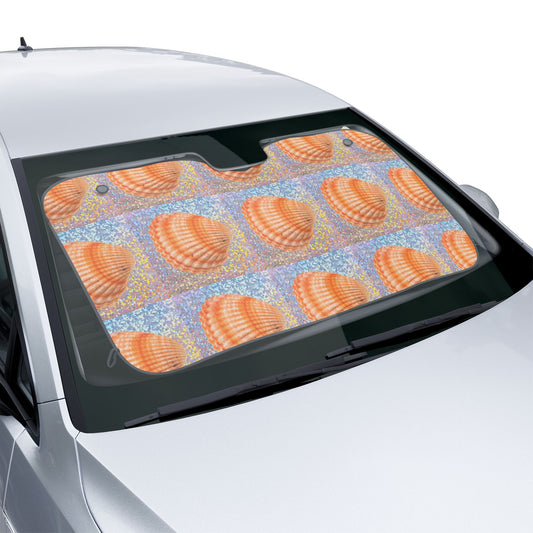 Tropical Car Sun Shades / Disco Orange Scallop