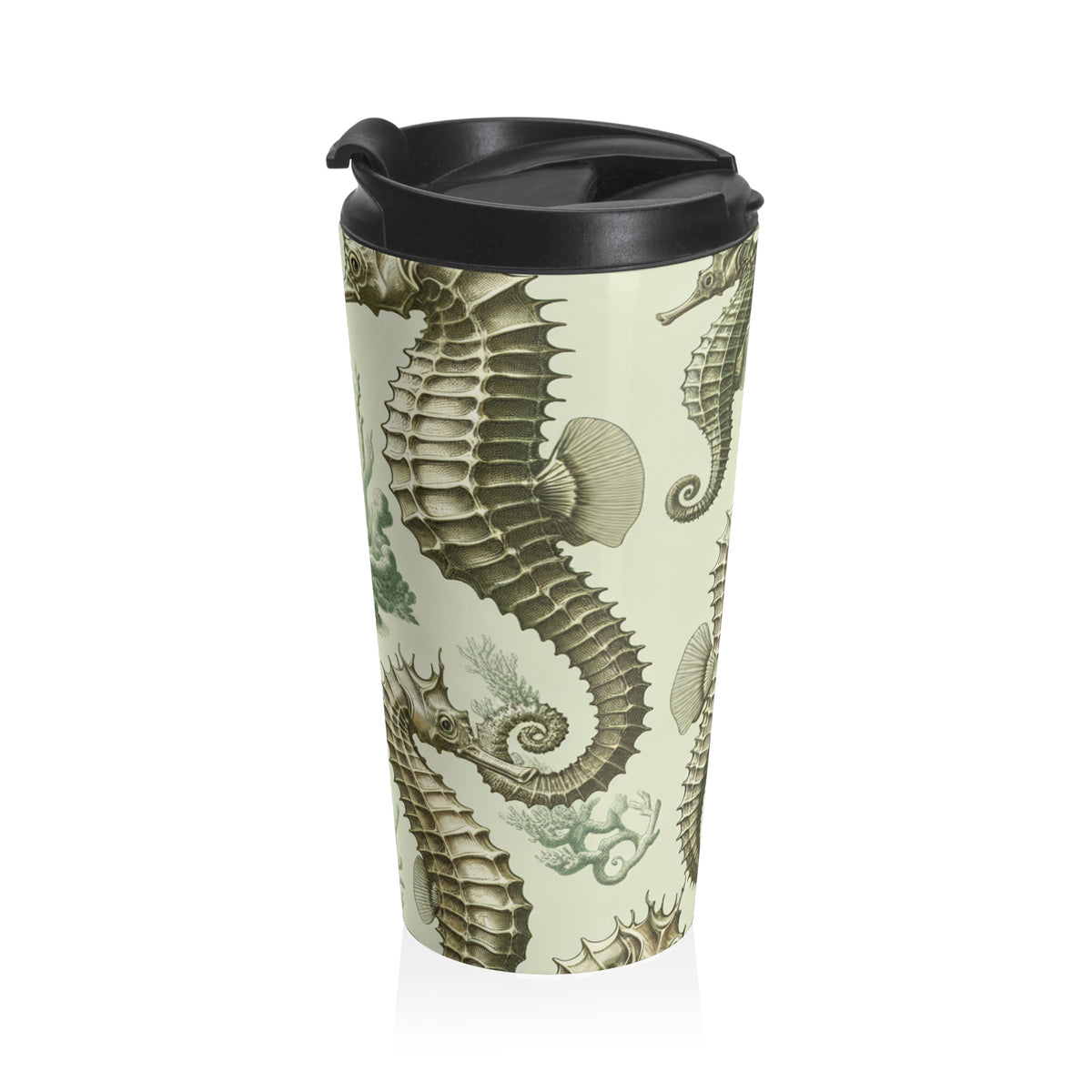 15 oz. Stainless Steel Travel Mug / Seahorse Study