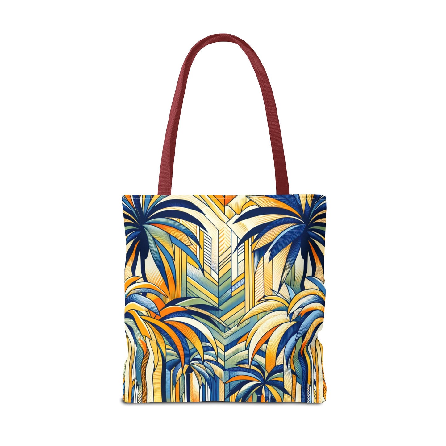 Stylized Palms Blue Tote Bag - 3 Sizes