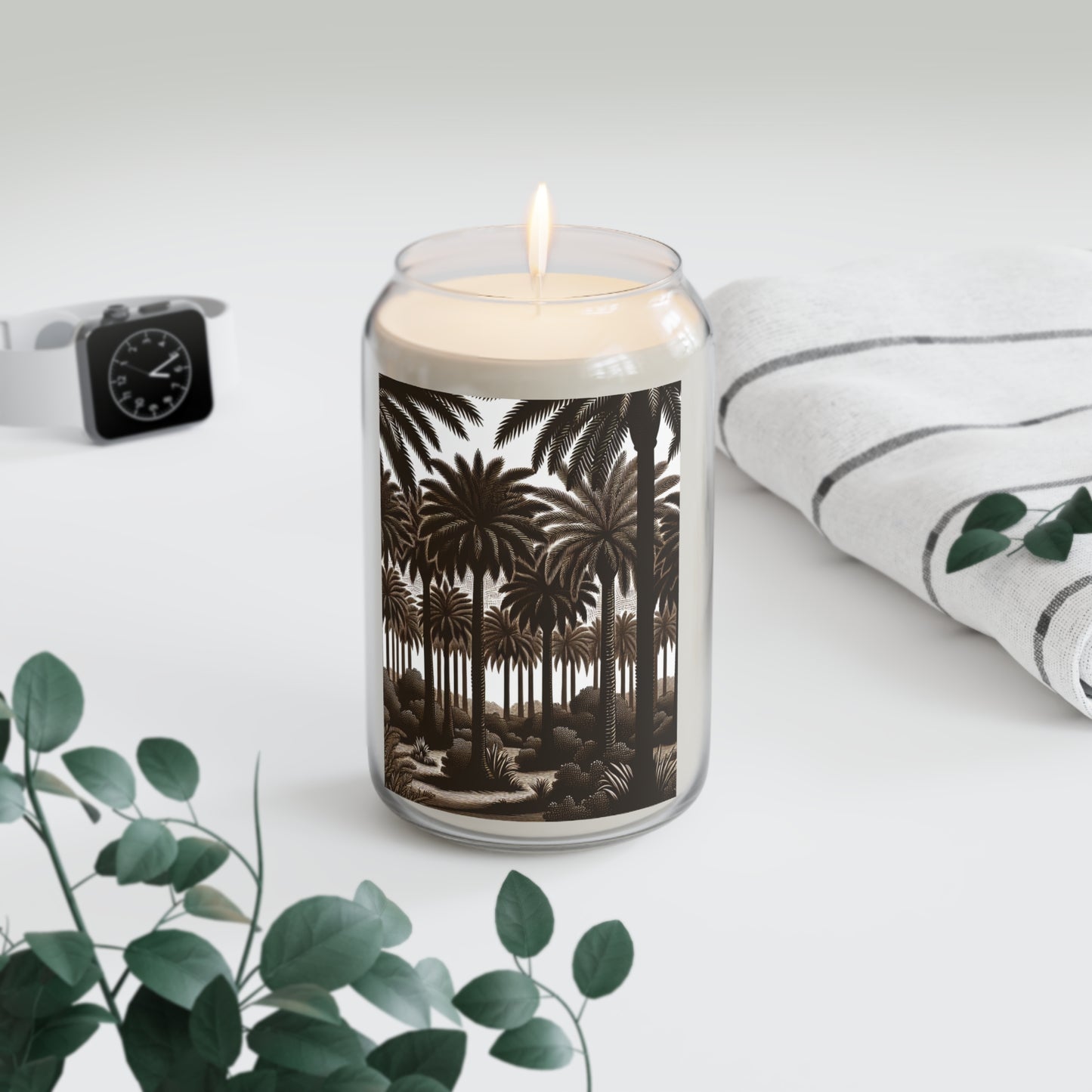 Scented Candle, 13.75oz - Woodcut Palm Grove