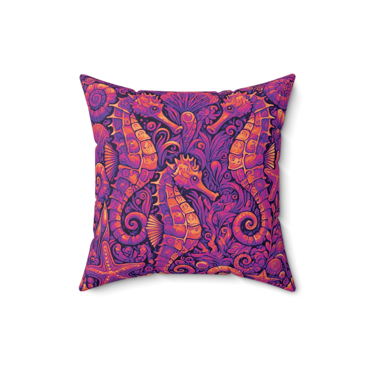 Decorative Pillow - Accent Cushion, 4 Sizes / Seahorse Trio, Pop