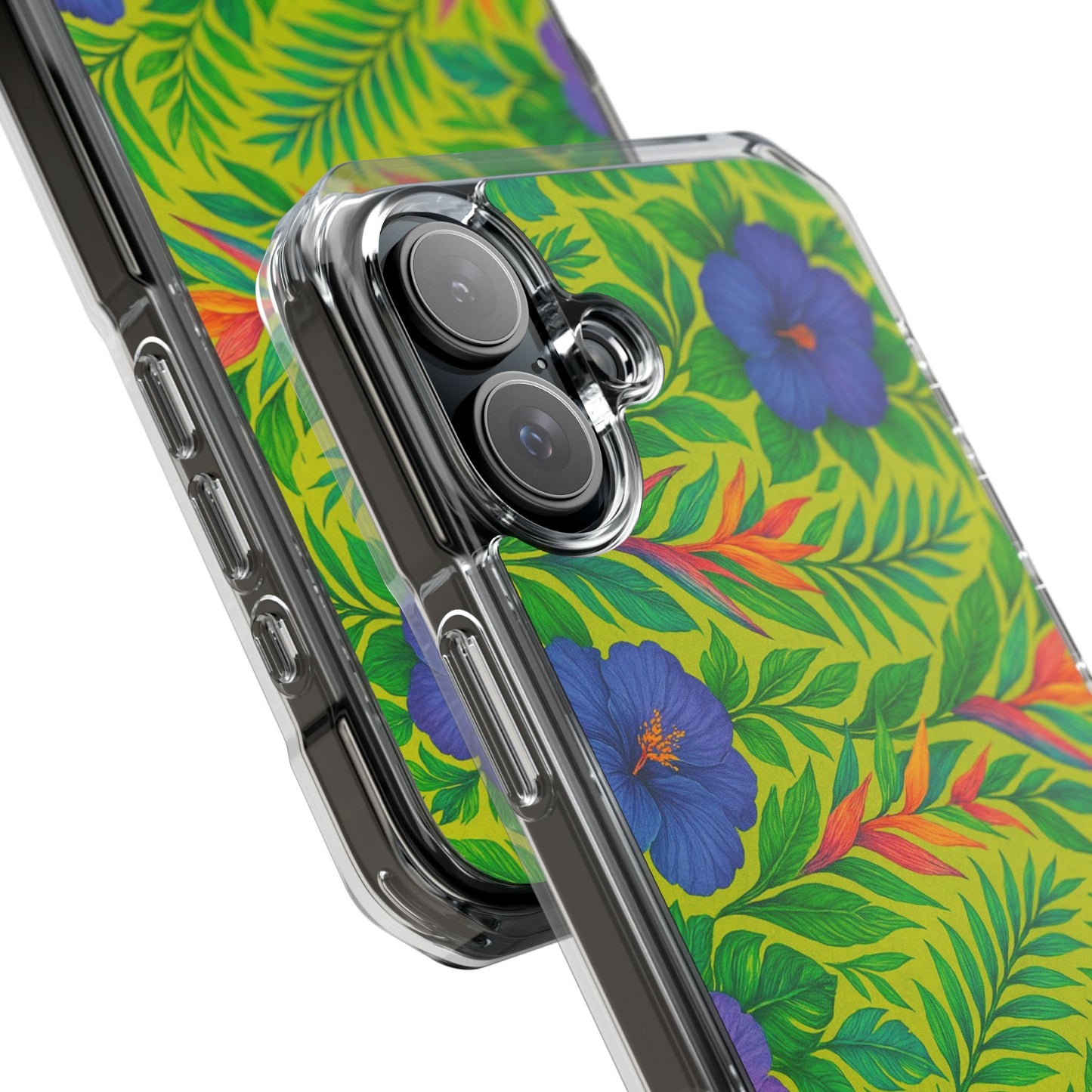 Midnight Flower Lime Magnetic Clear Phone Case, Many Models