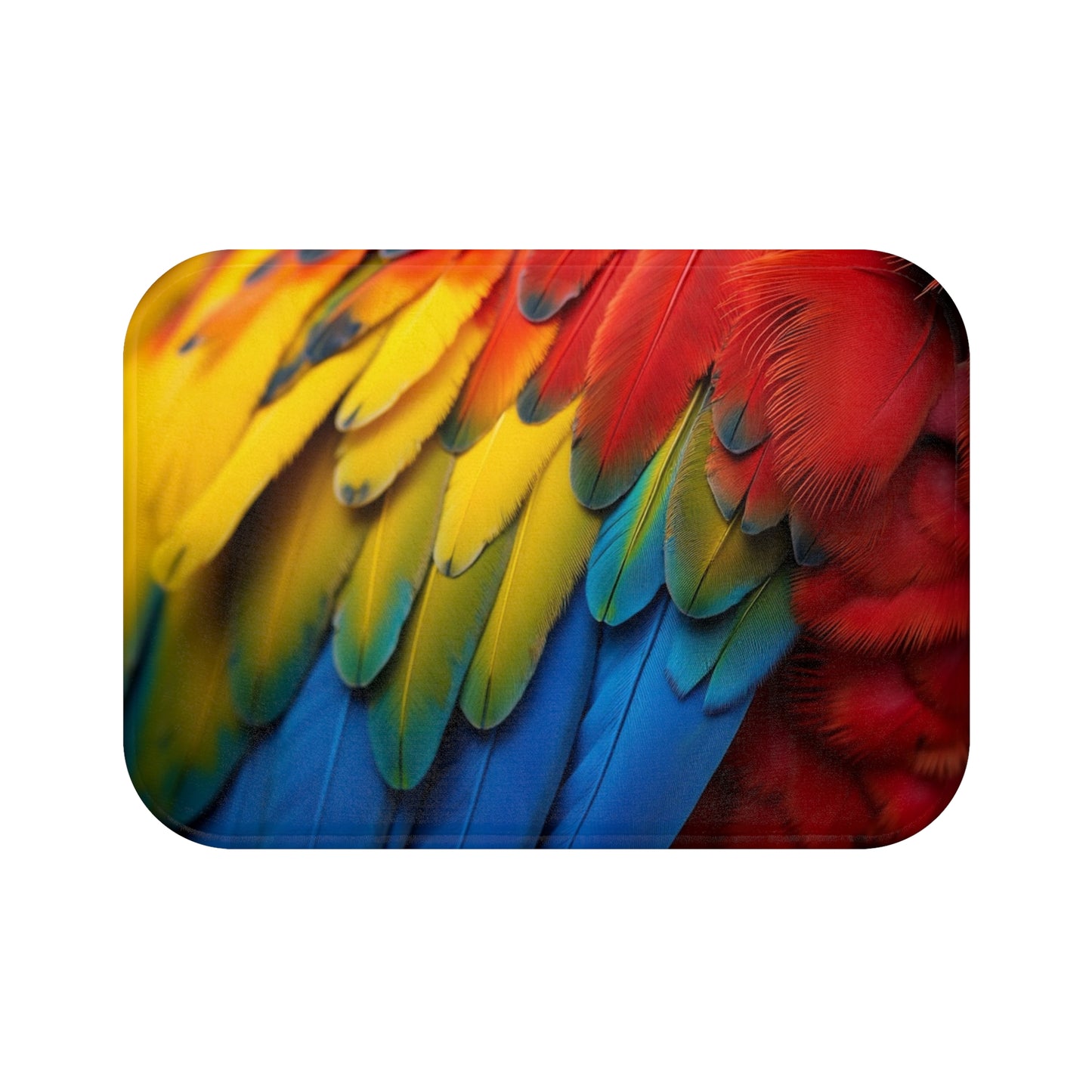 Macaw Feathers Bath Mat, 2 Sizes - Tropical Vibes for Home Decor