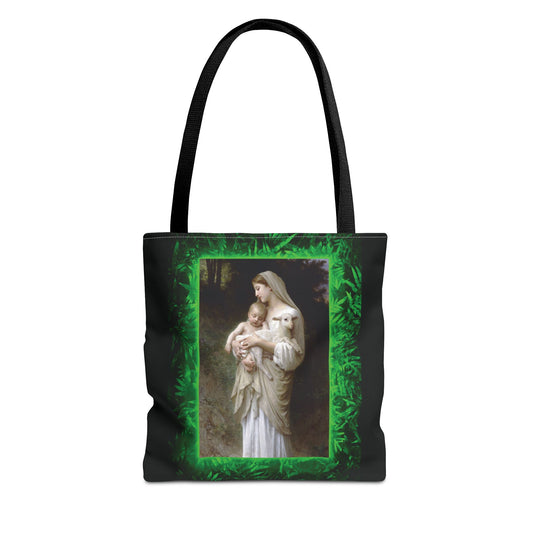 Religious Mary, Jesus and Lamb Tote Bag - 3 Sizes