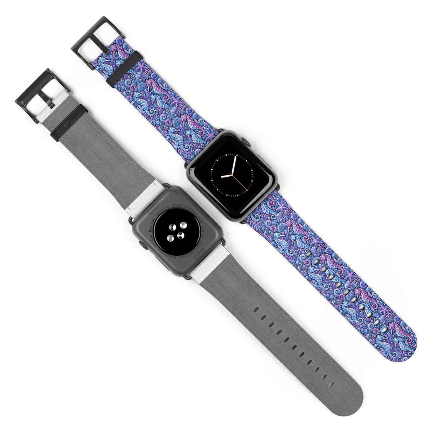 Apple Watch Band - Tropical Seahorse Trio, Blue