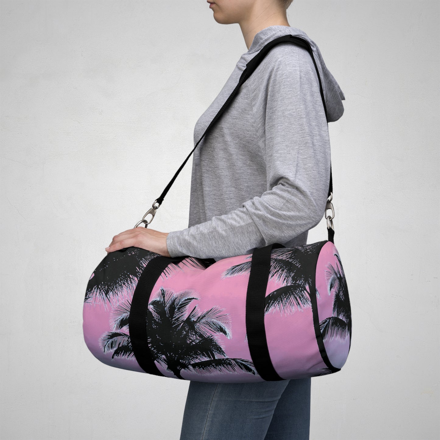 Tropical Rainforest Duffel Bag - Perfect for Travel and Gym / Palm Glow Pastels