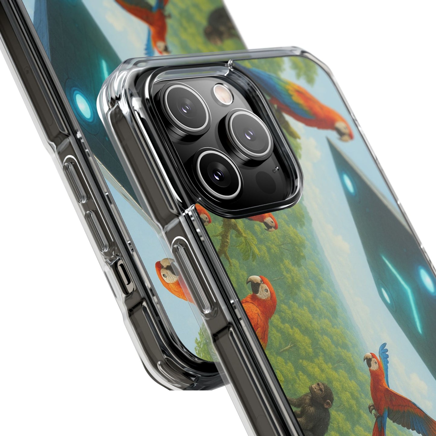UFO and Macaws Magnetic Clear Phone Case, Many Models
