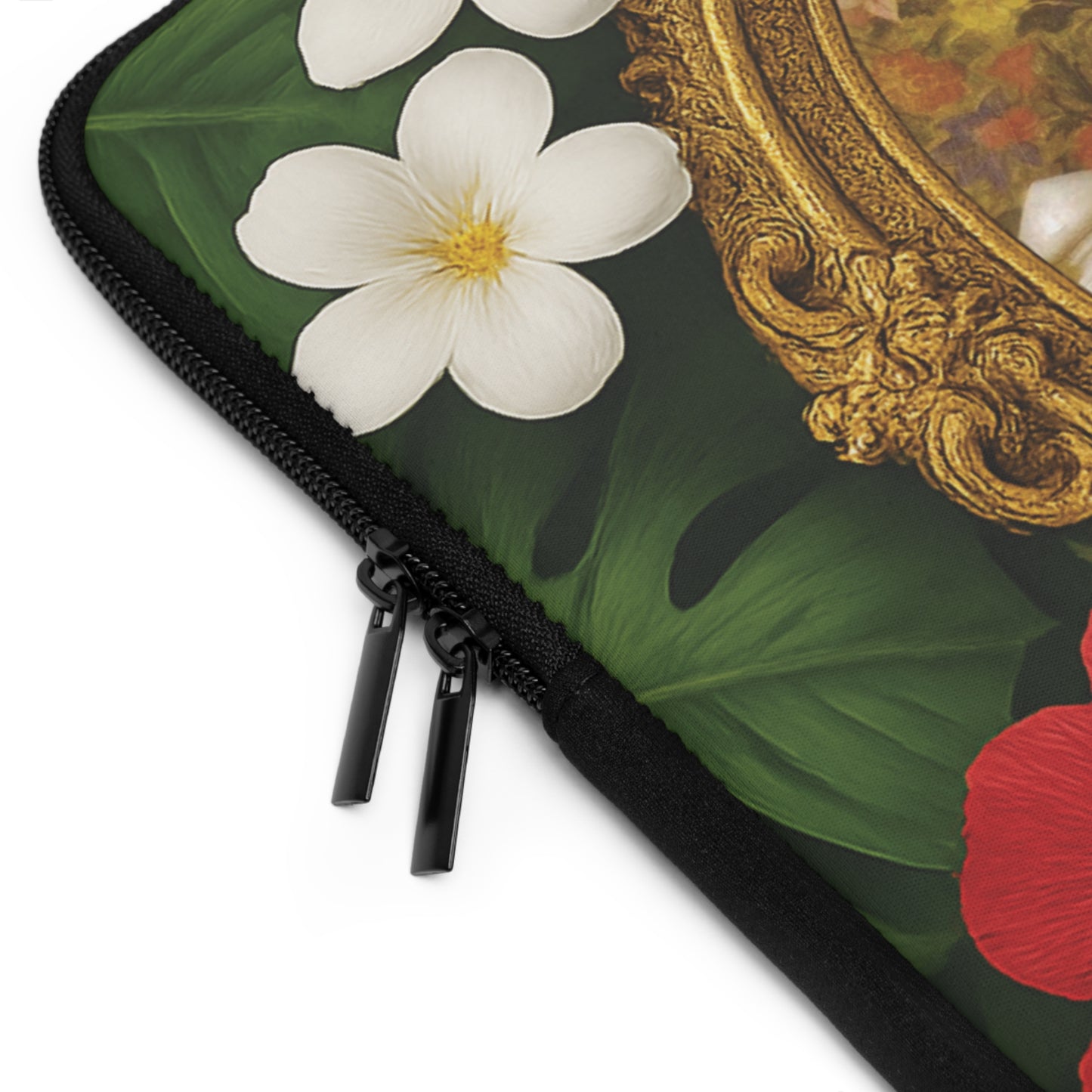 Religious Floral Laptop Computer Sleeve, Portable Tech Gift / Virgin of the Lilies