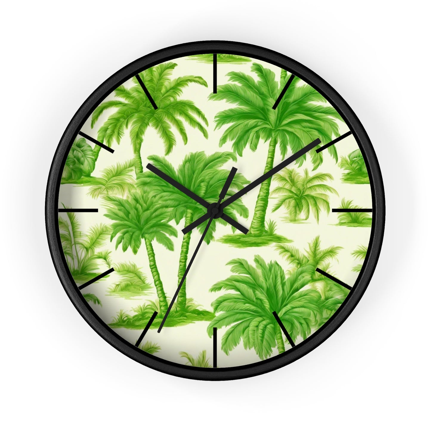 Wall Clock, Playful Palms Toile, Hands/Base Variants