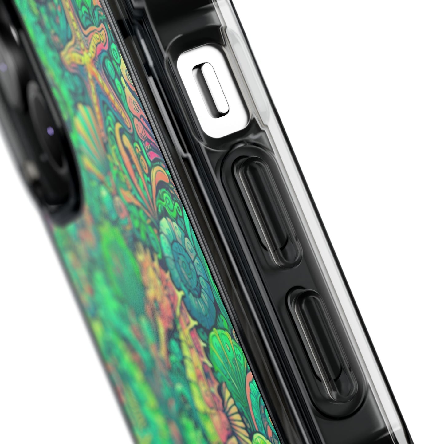 Seahorses/Hot Lime Magnetic Clear Phone Case, Many Models