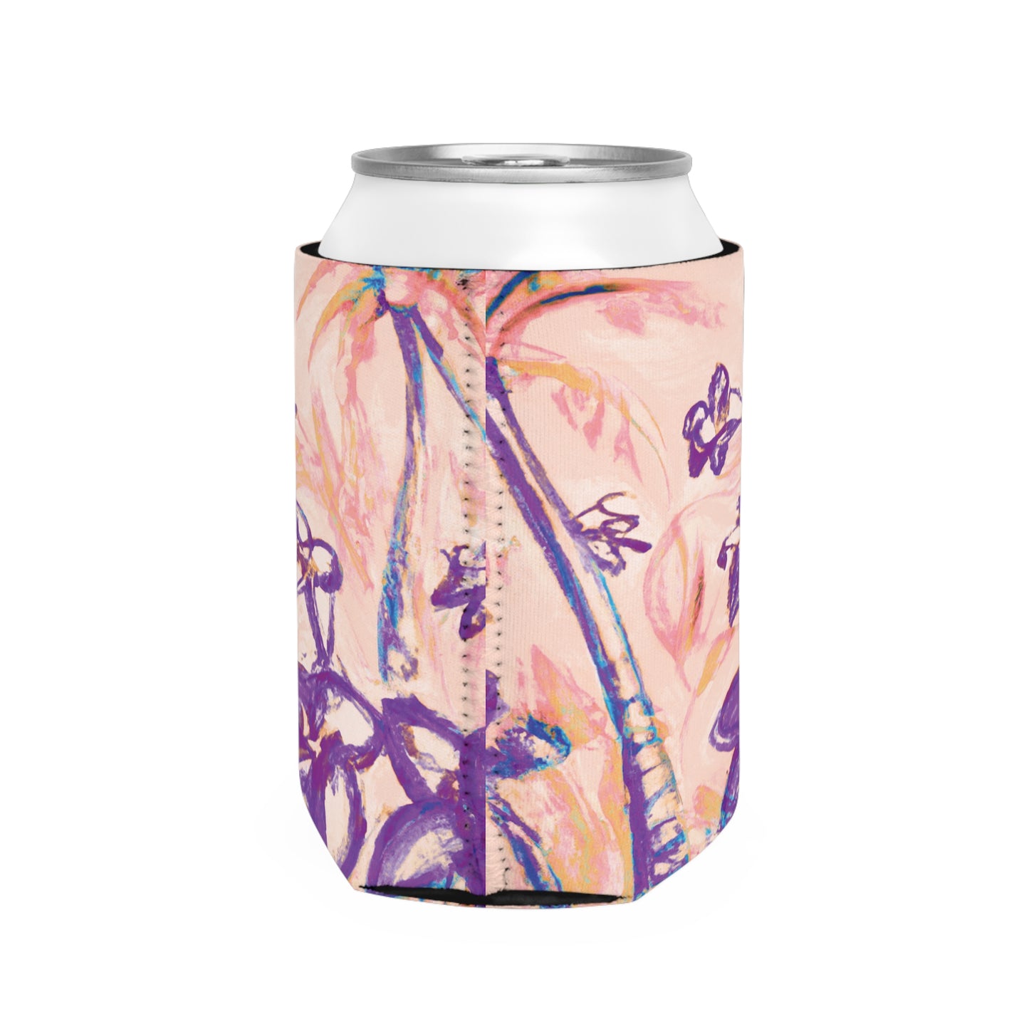Tropical Doodles/Peach Can Cooler Sleeve - Perfect for Outdoor Picnics