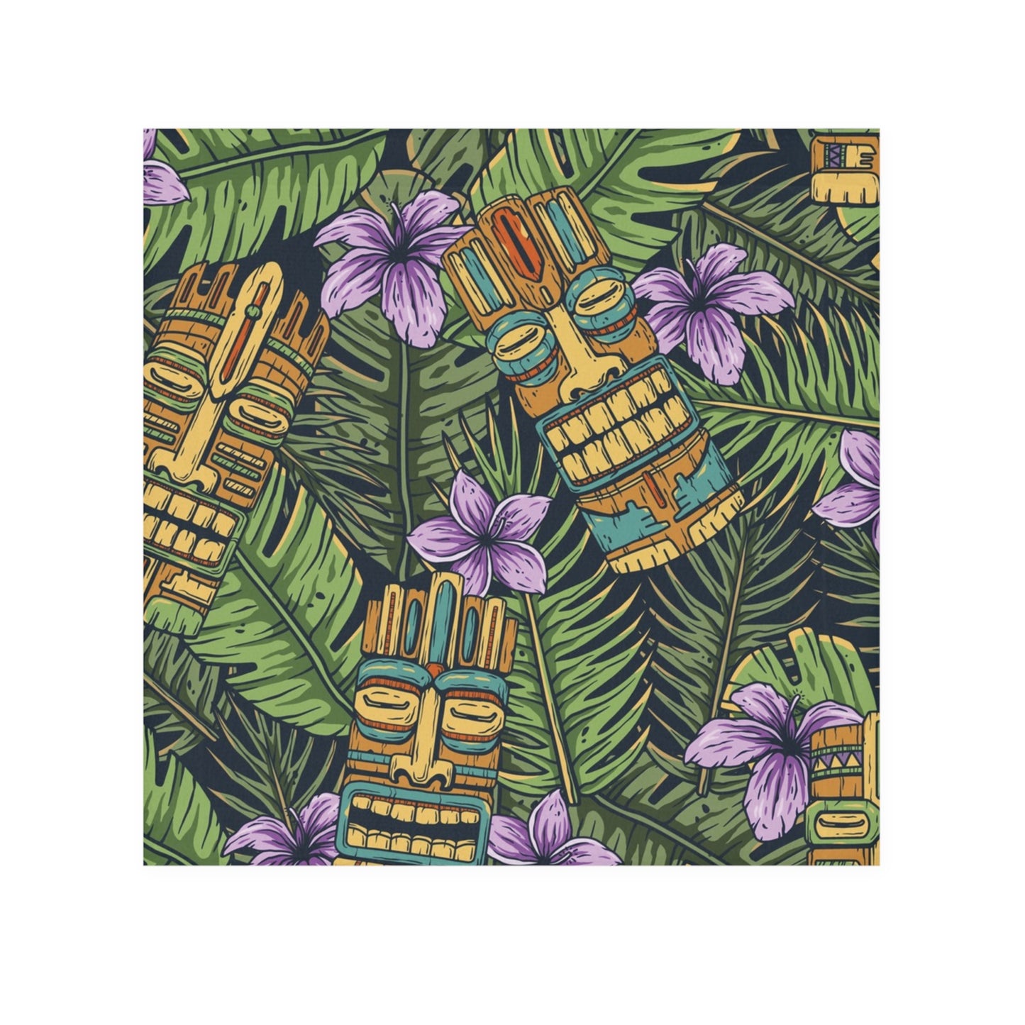 Face Towel - Tiki Purple Greenery MACRO