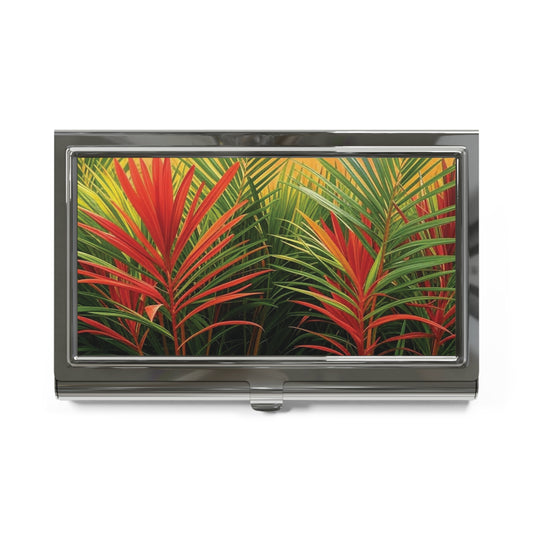 Business Card Holder/Case - Red Flame Palms