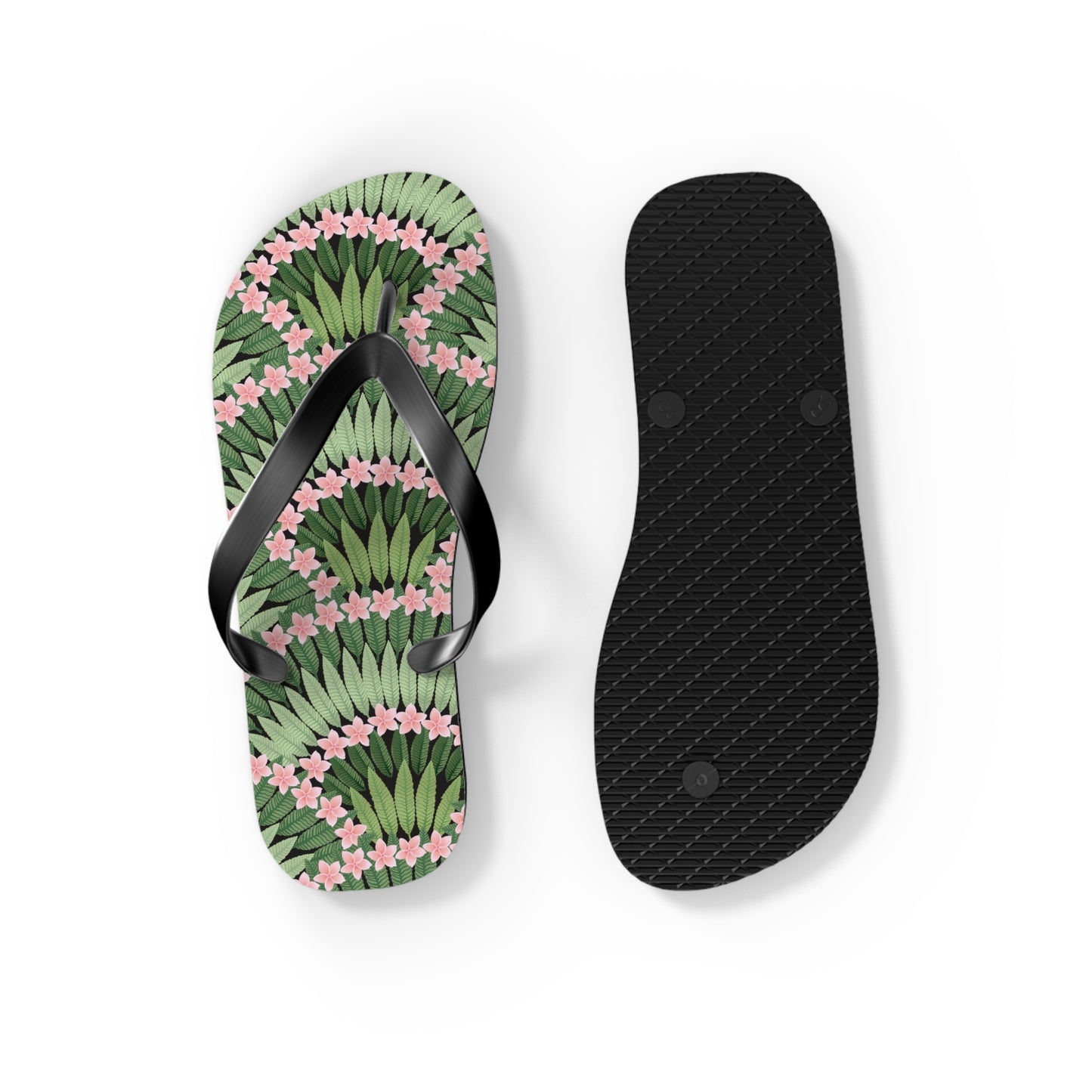 Flip Flops - Plumeria and Palms, Pink