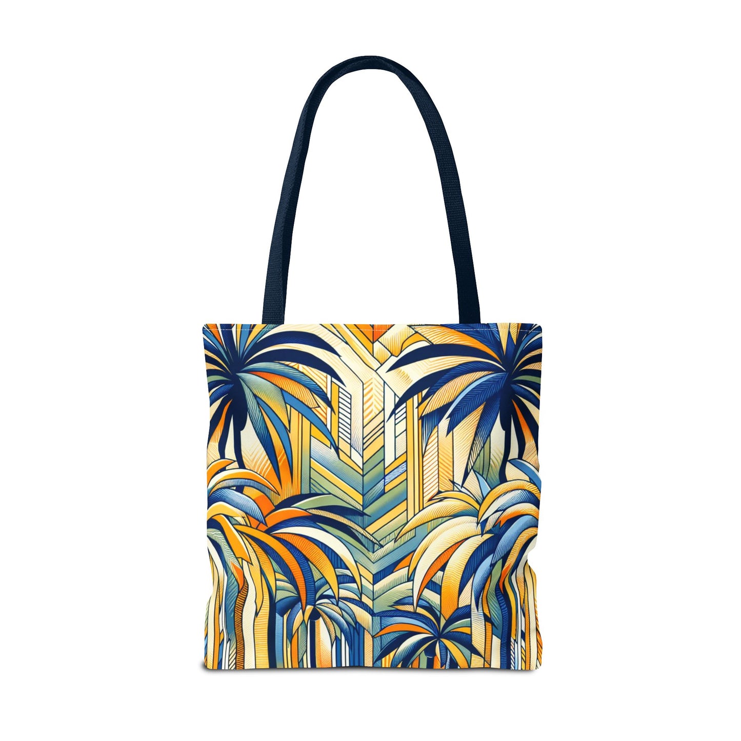 Stylized Palms Blue Tote Bag - 3 Sizes