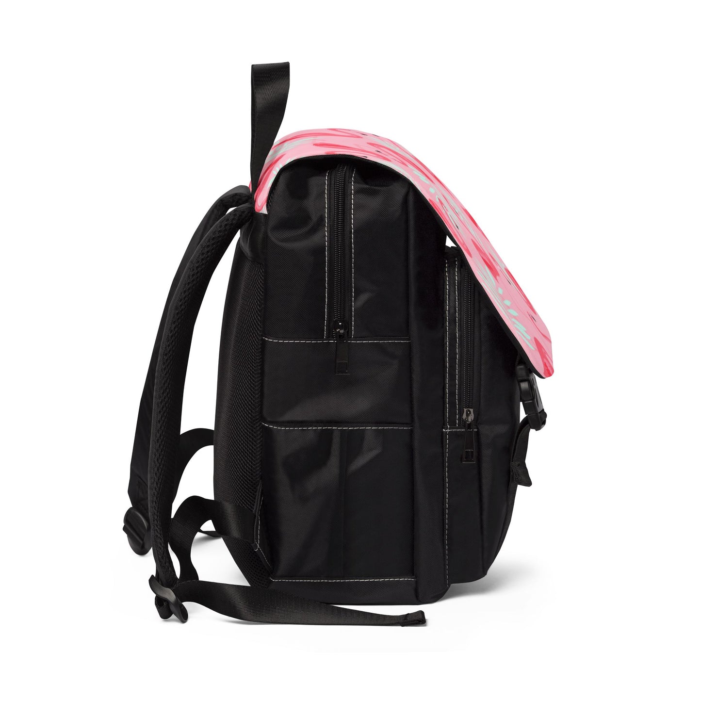 Tropical Casual Backpack - Perfect for Everyday Adventures / Flamingo and White Palms