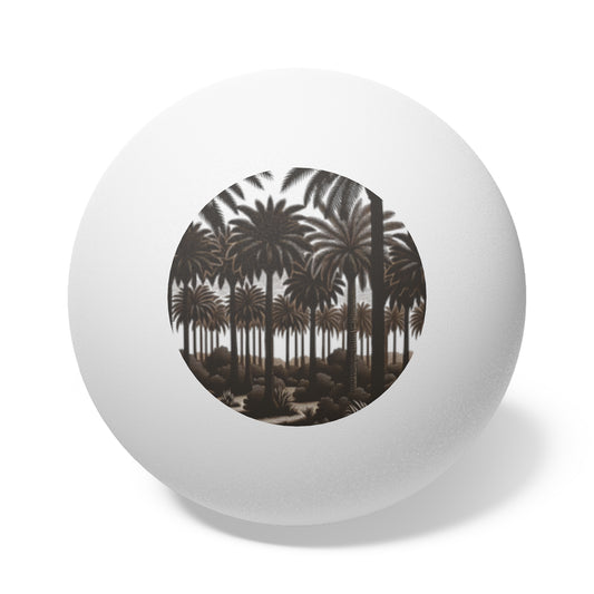 Tropical Paradise Ping Pong Balls - 6 Pack with Woodcut Palms