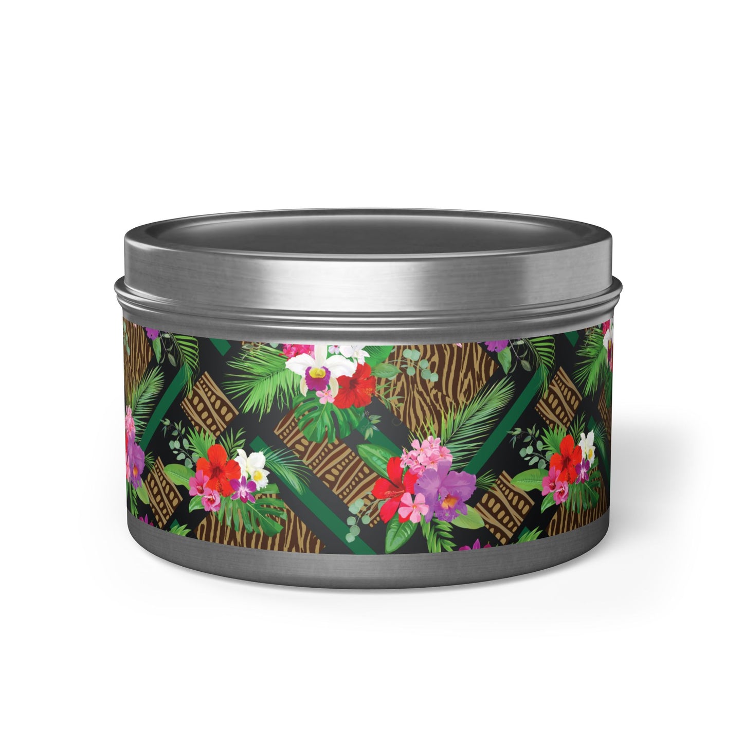 Tin Candles, 2 sizes, 3 tin colors - Tiki Orchids