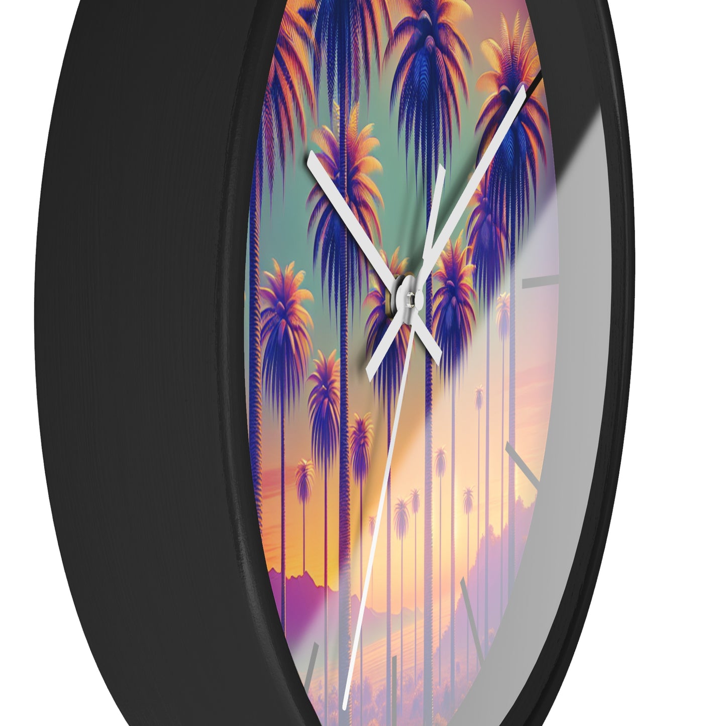 Wall Clock, Sunset Palms, Hands/Base Color Variants