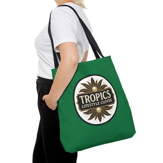 Tropics Lifestyle Coffee Tote Bag - 3 Sizes / Dark Green